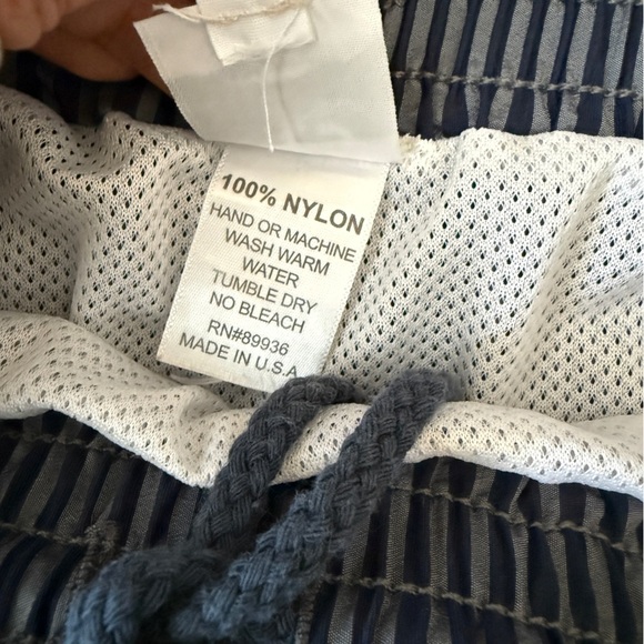 Sauvage California Swim Shorts | Blue Striped | Size S | 100% Nylon - Picture 6 of 10